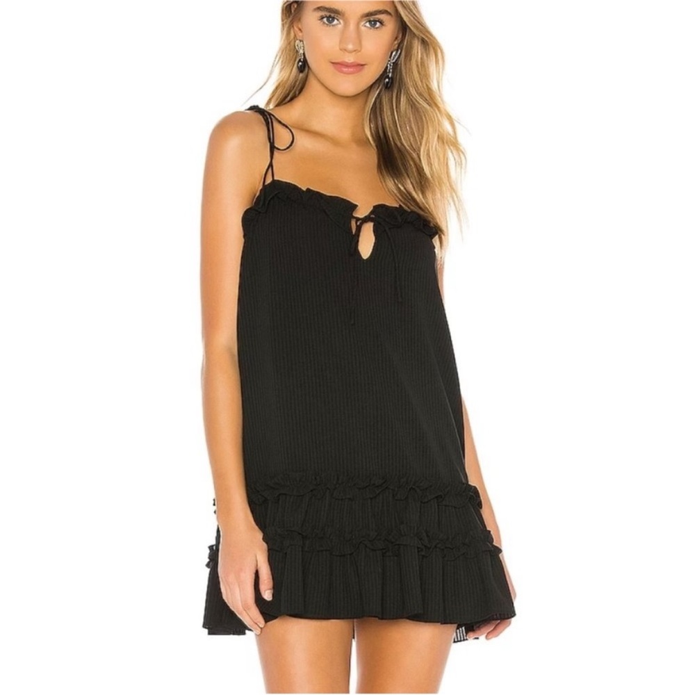 Tularosa Siena Black Tie Shoulder Mini Dress